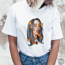 Load image into Gallery viewer, Fashion Women T-shirts harajuku Billie Eilish Ulzzang T Shirts White Clothes for Girls Women T-shirt Female Tee O-Neck T Shirt