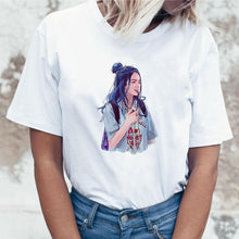 Load image into Gallery viewer, Fashion Women T-shirts harajuku Billie Eilish Ulzzang T Shirts White Clothes for Girls Women T-shirt Female Tee O-Neck T Shirt