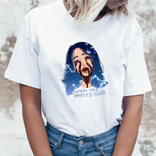 Load image into Gallery viewer, Fashion Women T-shirts harajuku Billie Eilish Ulzzang T Shirts White Clothes for Girls Women T-shirt Female Tee O-Neck T Shirt
