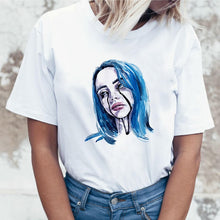 Load image into Gallery viewer, Fashion Women T-shirts harajuku Billie Eilish Ulzzang T Shirts White Clothes for Girls Women T-shirt Female Tee O-Neck T Shirt