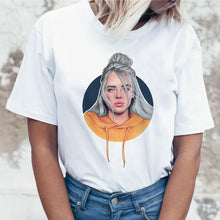 Load image into Gallery viewer, Fashion Women T-shirts harajuku Billie Eilish Ulzzang T Shirts White Clothes for Girls Women T-shirt Female Tee O-Neck T Shirt
