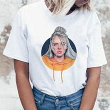 Load image into Gallery viewer, Fashion Women T-shirts harajuku Billie Eilish Ulzzang T Shirts White Clothes for Girls Women T-shirt Female Tee O-Neck T Shirt
