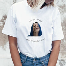 Load image into Gallery viewer, Fashion Women T-shirts harajuku Billie Eilish Ulzzang T Shirts White Clothes for Girls Women T-shirt Female Tee O-Neck T Shirt
